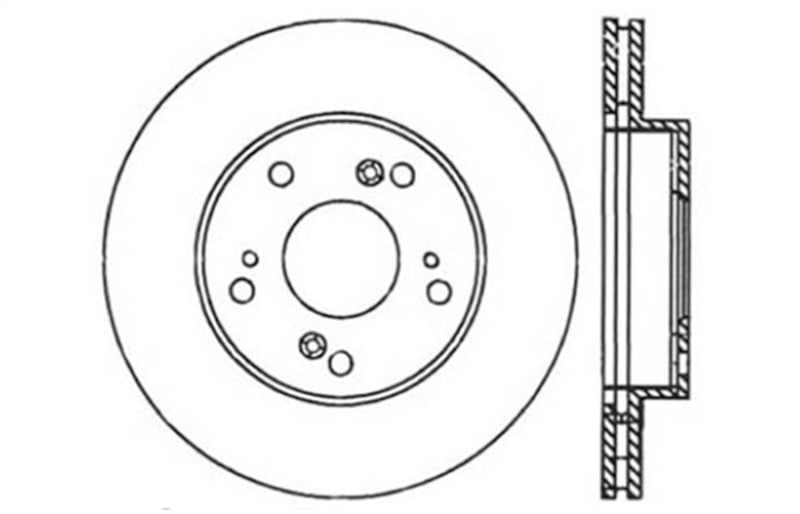 StopTech 02-06 Acura RSX Slotted & Drilled Right Front Rotor StopTech 02-06 Acura RSX Slotted & Drilled Right Front Rotor
