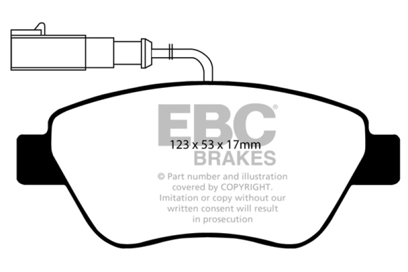 EBC 10-11 Fiat 500 1.4 (Bosch Calipers) Greenstuff Front Brake Pads EBC 10-11 Fiat 500 1.4 (Bosch Calipers) Greenstuff Front Brake Pads