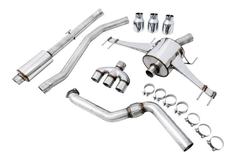 AWE Tuning 2017+ Honda Civic Type R Touring Edition Exhaust w/Front & Mid Pipes - Chrome Silver Tips AWE Tuning 2017+ Honda Civic Type R Touring Edition Exhaust w/Front & Mid Pipes - Chrome Silver Tips