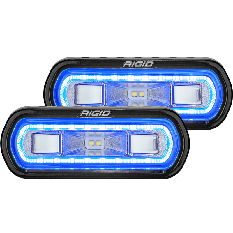Rigid Industries SR-L Series Surface Mount LED Spreader Pair w/ Blue Halo - Universal Rigid Industries SR-L Series Surface Mount LED Spreader Pair w/ Blue Halo - Universal