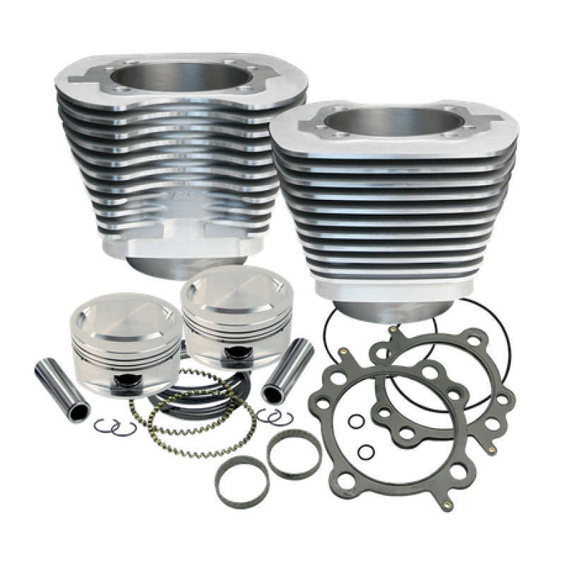 S&S Cycle 1999+ BT Replacement 3-7/8in Bore Cylinder & Piston Kit For S&S 95in Big Bore Kit - Silver S&S Cycle 1999+ BT Replacement 3-7/8in Bore Cylinder & Piston Kit For S&S 95in Big Bore Kit - Silver