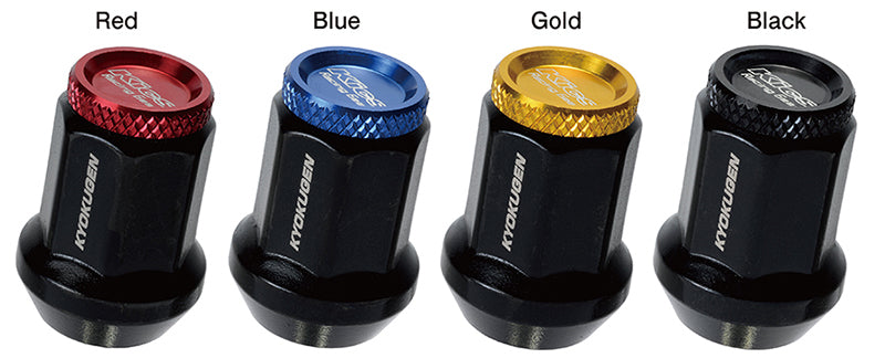 Project Kics Kyokugen Lug Nut Set (20) 12x1.50 Black Aluminum w/Black Cap Project Kics Kyokugen Lug Nut Set (20) 12x1.50 Black Aluminum w/Black Cap