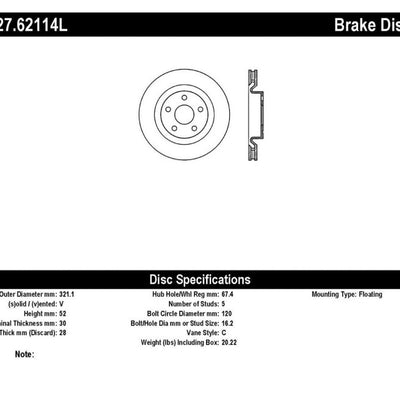 StopTech 08-09 Pontiac G8 Slotted & Drilled Front Left Rotor