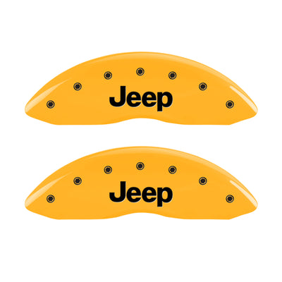 MGP 4 Caliper Covers Engraved Front & Rear Jeep Yellow Finish Black Char 2006 Jeep Commander