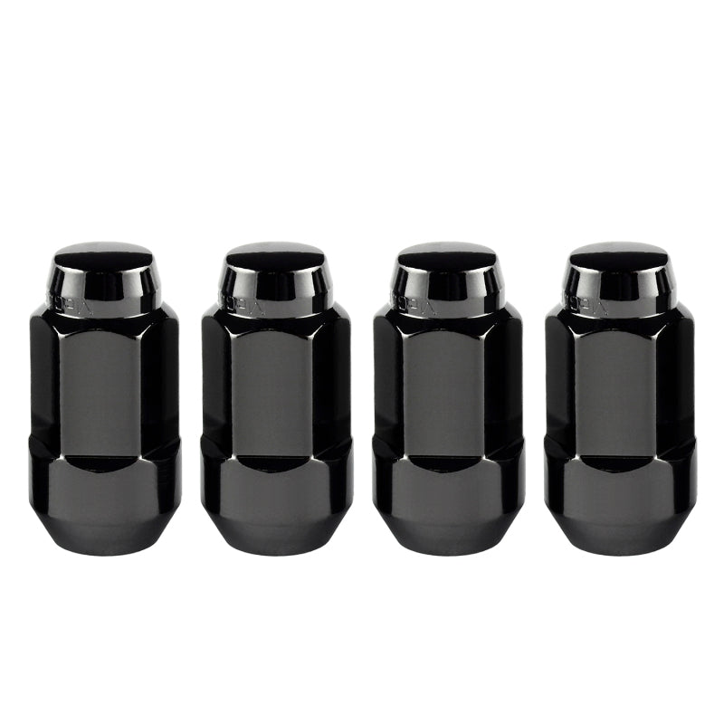 McGard Hex Lug Nut (Cone Seat Bulge Style) M14X1.5 / 22mm Hex / 1.945in. Length (4-Pack) - Black McGard Hex Lug Nut (Cone Seat Bulge Style) M14X1.5 / 22mm Hex / 1.945in. Length (4-Pack) - Black