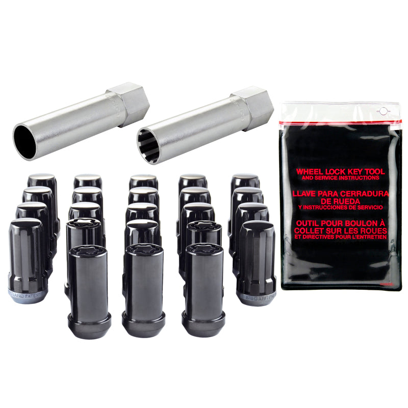 McGard SplineDrive Tuner Jeep 23pc. Kit (Cone) 1/2-20 / 13/16 Hex (18 Lug Nuts / 5 Locks) - Blk McGard SplineDrive Tuner Jeep 23pc. Kit (Cone) 1/2-20 / 13/16 Hex (18 Lug Nuts / 5 Locks) - Blk