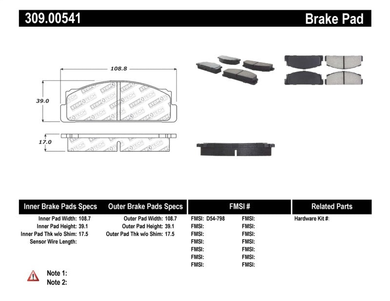 StopTech Performance Brake Pads StopTech Performance Brake Pads