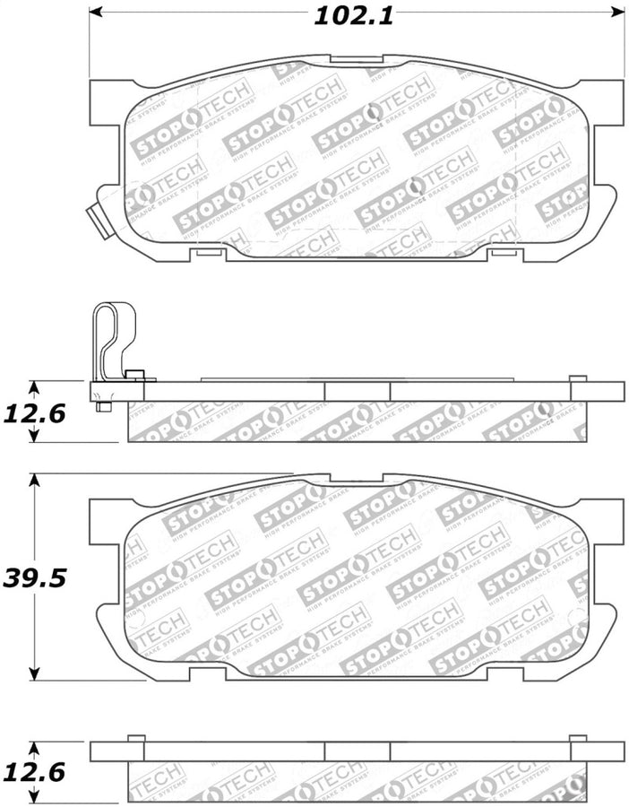 StopTech Street Touring 01-05 Miata w/ Sport Suspension Rear Brake Pads D891 StopTech Street Touring 01-05 Miata w/ Sport Suspension Rear Brake Pads D891