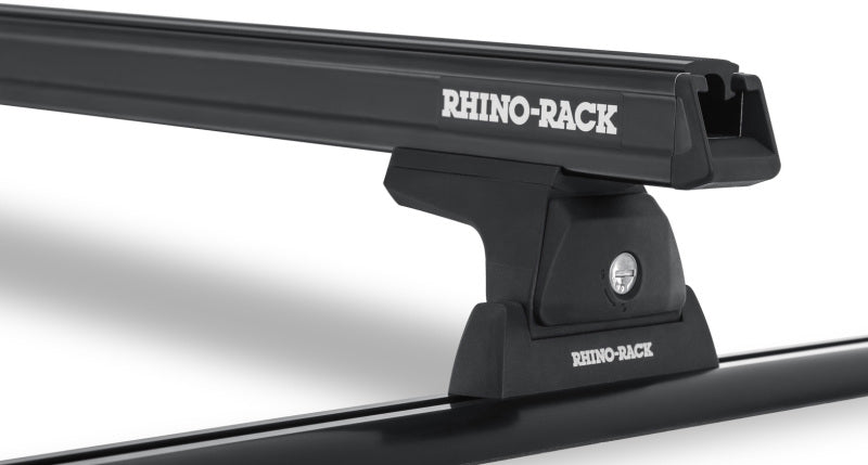 Rhino-Rack 07-10 Jeep Wrangler 2 Door SUV Heavy Duty RLT600 Track Mount 2 Bar Roof Rack - Black Rhino-Rack 07-10 Jeep Wrangler 2 Door SUV Heavy Duty RLT600 Track Mount 2 Bar Roof Rack - Black
