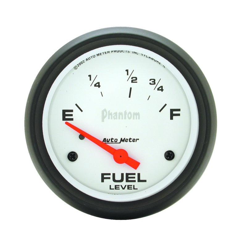 AutoMeter Gauge Fuel Level 2-5/8in. 73 Ohm(e) to 10 Ohm(f) Elec Phantom AutoMeter Gauge Fuel Level 2-5/8in. 73 Ohm(e) to 10 Ohm(f) Elec Phantom