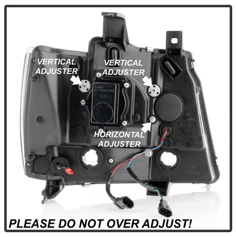 Spyder Chevy Suburban 1500/2500 07-14 Tahoe 07-14 LED Headlights Black PRO-YD-CSUB07V2PL-BK Spyder Chevy Suburban 1500/2500 07-14 Tahoe 07-14 LED Headlights Black PRO-YD-CSUB07V2PL-BK