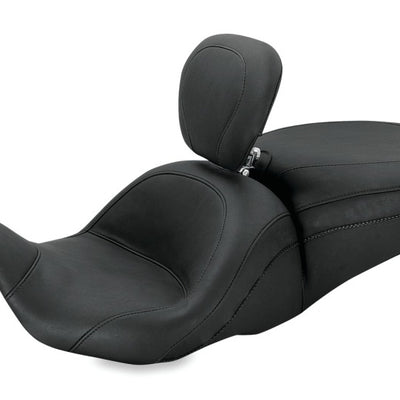 Mustang 08-21 Harley Electra Glide, Rd Glide, Rd King, Str Glide Lowdown 1PC Seat w/DBR - Black