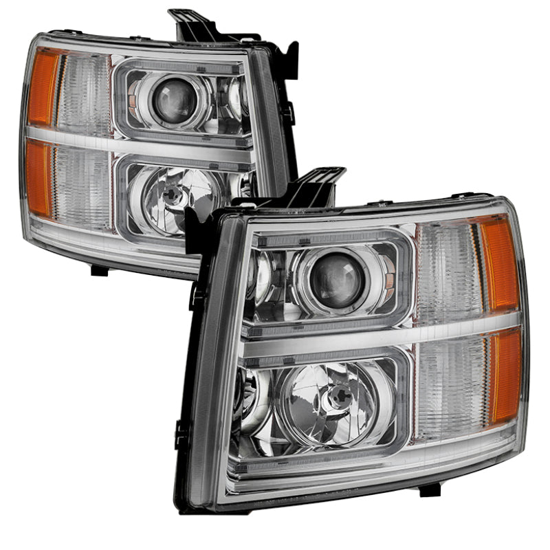 Xtune Chevy Silverado 1500/2500/3500 07-13 Halo Projector Headlights Chrome PRO-JH-CS07-LED-C Xtune Chevy Silverado 1500/2500/3500 07-13 Halo Projector Headlights Chrome PRO-JH-CS07-LED-C