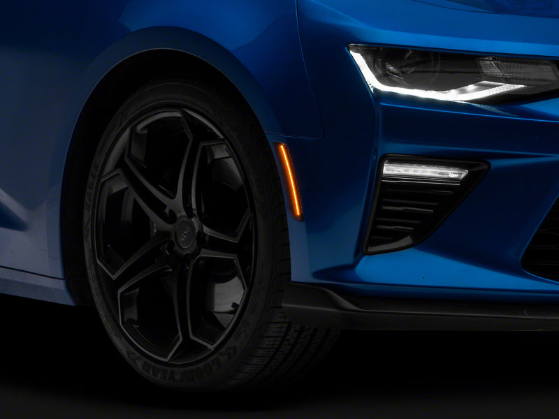 Raxiom 16-23 Chevrolet Camaro Axial Series LED Front and Rear Side Markers- Smoked Raxiom 16-23 Chevrolet Camaro Axial Series LED Front and Rear Side Markers- Smoked