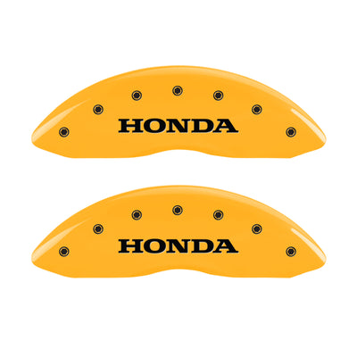 MGP 4 Caliper Covers Engraved Front Honda Engraved Rear Pilot/2015 Yellow finish black ch