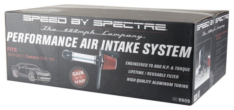 Spectre 10-11 Chevy Camaro V6-3.6L F/I Air Intake Kit - Clear Anodized w/Red Filter Spectre 10-11 Chevy Camaro V6-3.6L F/I Air Intake Kit - Clear Anodized w/Red Filter