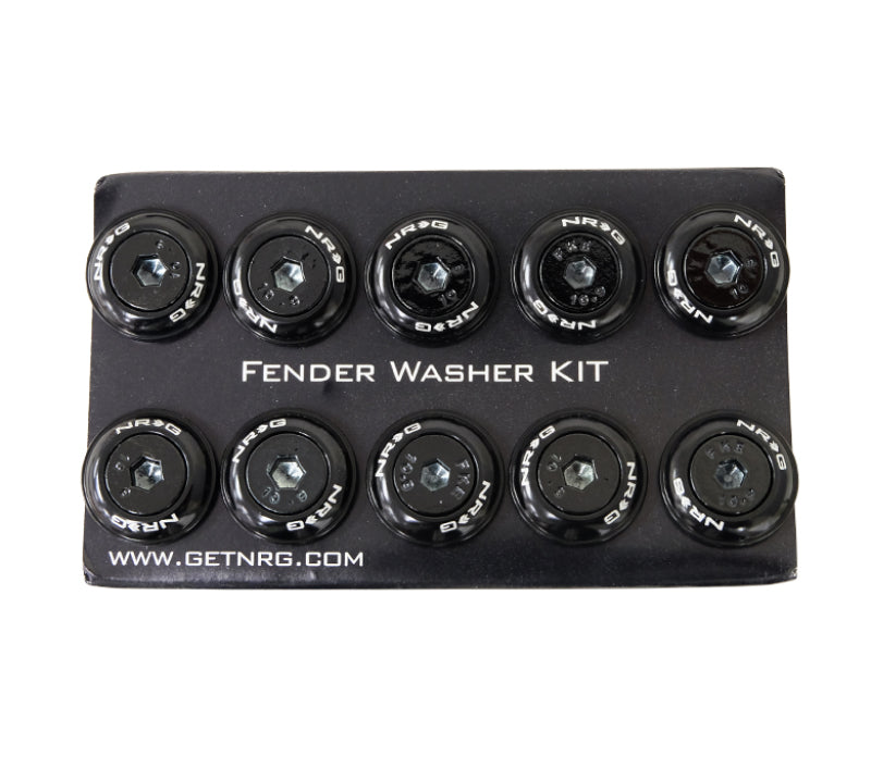 NRG Fender Washer Kit w/Color Matched M6 Bolt Rivets For Plastic (Black) - Set of 10 NRG Fender Washer Kit w/Color Matched M6 Bolt Rivets For Plastic (Black) - Set of 10