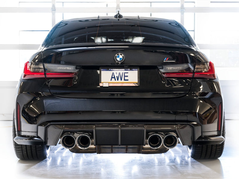 AWE Track Edition Catback Exhaust for BMW G8X M3/M4 - Chrome Silver Tips AWE Track Edition Catback Exhaust for BMW G8X M3/M4 - Chrome Silver Tips