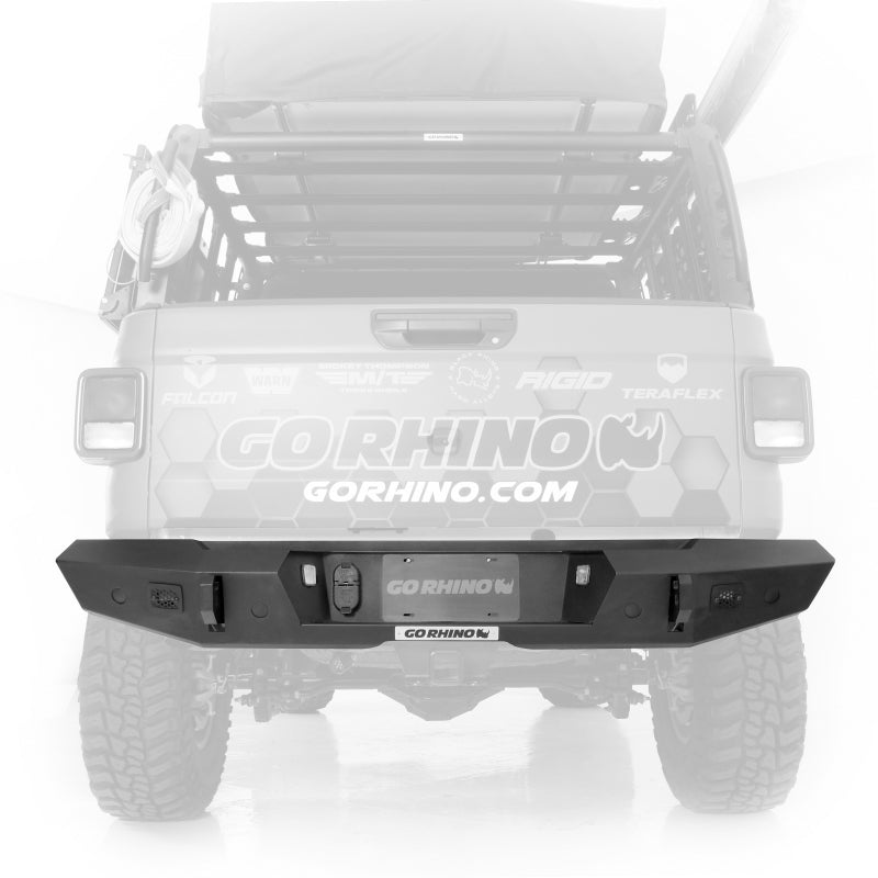 Go Rhino 20-22 Jeep Gladiator JT Trailine Rear Full Width Bumper - Tex. Blk Go Rhino 20-22 Jeep Gladiator JT Trailine Rear Full Width Bumper - Tex. Blk