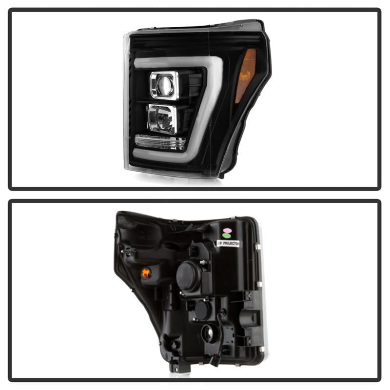 Spyder Ford F250/350/450 11-16 V2 High-Power LED Headlights-White Light Bar-Black PRO-YD-FS11V2PL-BK Spyder Ford F250/350/450 11-16 V2 High-Power LED Headlights-White Light Bar-Black PRO-YD-FS11V2PL-BK