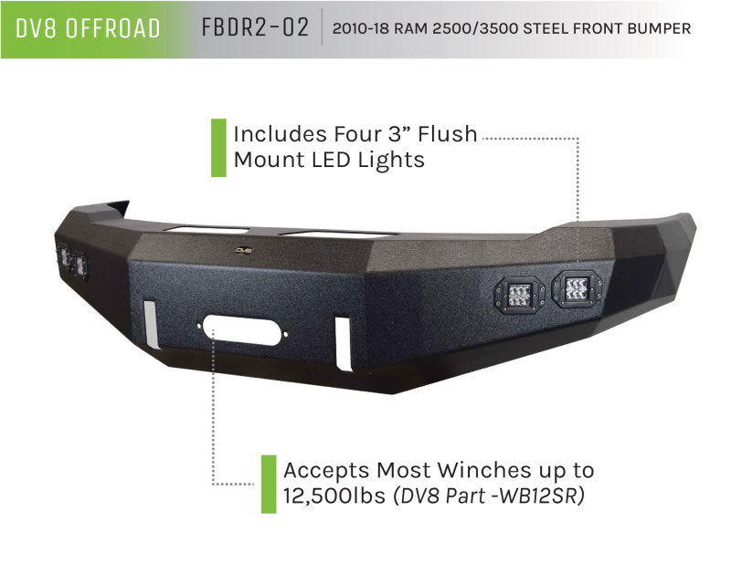 DV8 Offroad 10-14 Dodge Ram 2500/3500 Front Bumper DV8 Offroad 10-14 Dodge Ram 2500/3500 Front Bumper