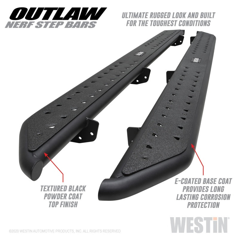 Westin 2020 Jeep Gladiator Outlaw Nerf Step Bars - Textured Black Westin 2020 Jeep Gladiator Outlaw Nerf Step Bars - Textured Black