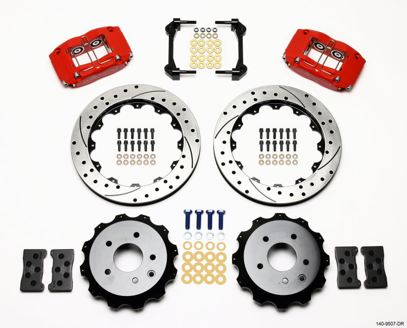 Wilwood Dynapro Radial Rear Kit 13.00in Drilled Red Nissan 350Z/Fiti G35 Wilwood Dynapro Radial Rear Kit 13.00in Drilled Red Nissan 350Z/Fiti G35
