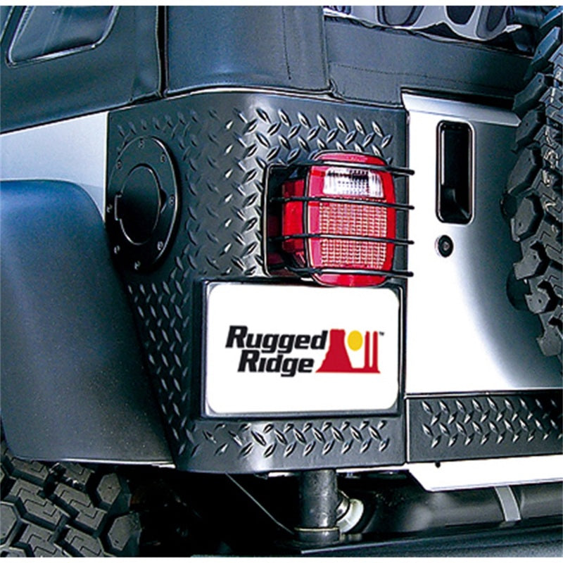 Rugged Ridge 76-06 Jeep CJ / Jeep Wrangler Black Euro Tail Light Guards Rugged Ridge 76-06 Jeep CJ / Jeep Wrangler Black Euro Tail Light Guards