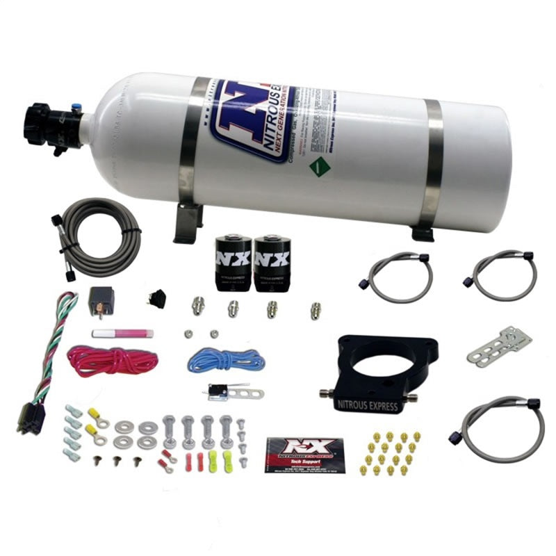 Nitrous Express GM LS 78mm 3-Bolt Nitrous Plate Kit (50-350HP) w/15lb Bottle Nitrous Express GM LS 78mm 3-Bolt Nitrous Plate Kit (50-350HP) w/15lb Bottle