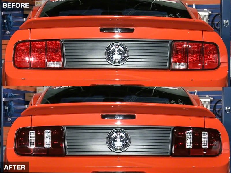 Raxiom 05-09 Ford Mustang Coyote Tail Lights- Blk Housing (Smoked Lens) Raxiom 05-09 Ford Mustang Coyote Tail Lights- Blk Housing (Smoked Lens)
