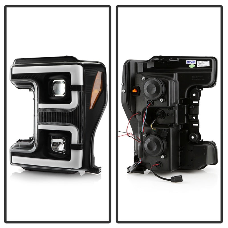 Spyder 17-18 Ford F250/F350/F450 Halogen Model Only -White Light Bar- Black- PRO-YD-FS17HALSI-BK Spyder 17-18 Ford F250/F350/F450 Halogen Model Only -White Light Bar- Black- PRO-YD-FS17HALSI-BK