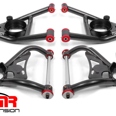 BMR 64-72 A-Body Upper And Lower A-Arm Kit - Black Hammertone