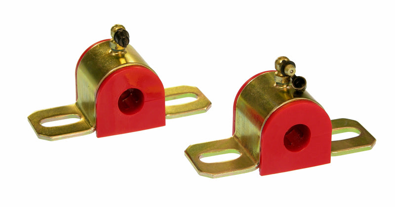 Prothane Universal 90 Deg Greasable Sway Bar Bushings - 11/16in - Type B Bracket - Red Prothane Universal 90 Deg Greasable Sway Bar Bushings - 11/16in - Type B Bracket - Red