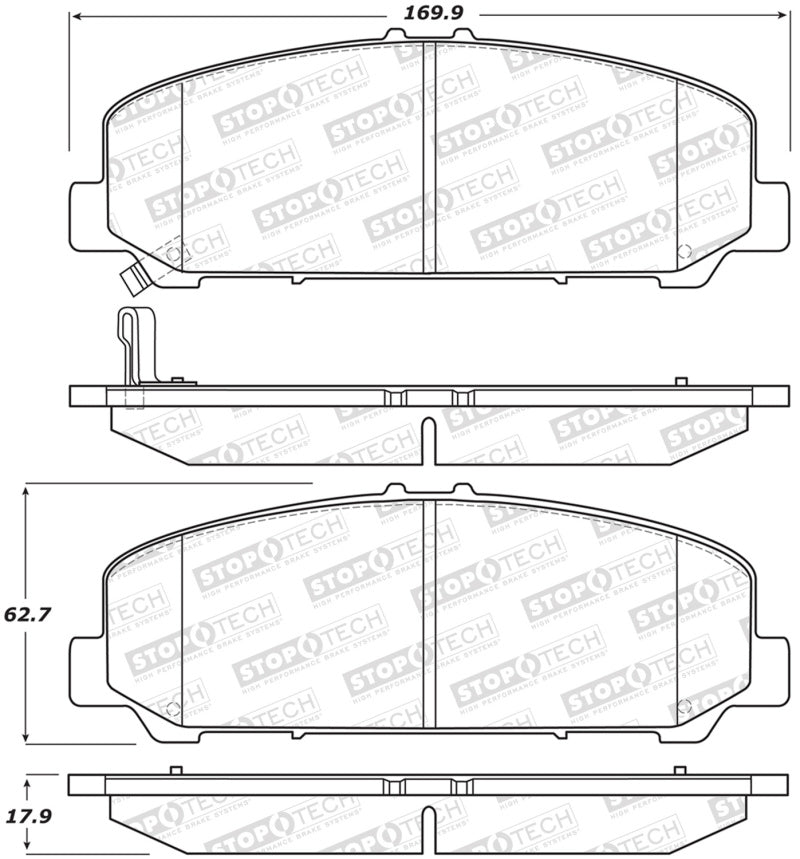 StopTech Sport Brake Pads w/Shims and Hardware - Rear StopTech Sport Brake Pads w/Shims and Hardware - Rear