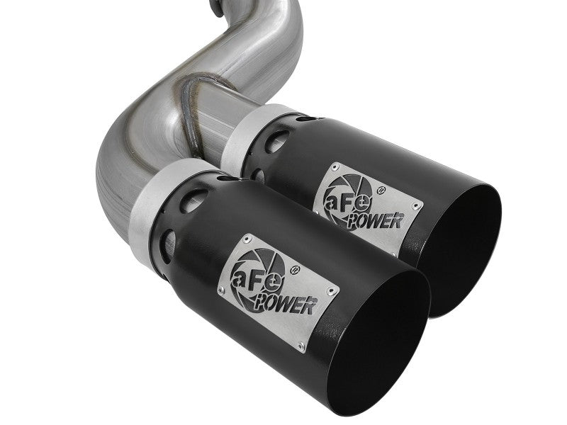 aFe Power 11-14 Ford F250/F350 6.7L Diesel Rebel XD 4in 409 SS DPF-Back Exhaust System - Black Tips aFe Power 11-14 Ford F250/F350 6.7L Diesel Rebel XD 4in 409 SS DPF-Back Exhaust System - Black Tips
