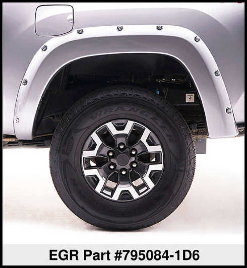EGR 16+ Toyota Tacoma w/Mudflap Bolt-On Look Color Match Fender Flares - Set - Silver Sky EGR 16+ Toyota Tacoma w/Mudflap Bolt-On Look Color Match Fender Flares - Set - Silver Sky