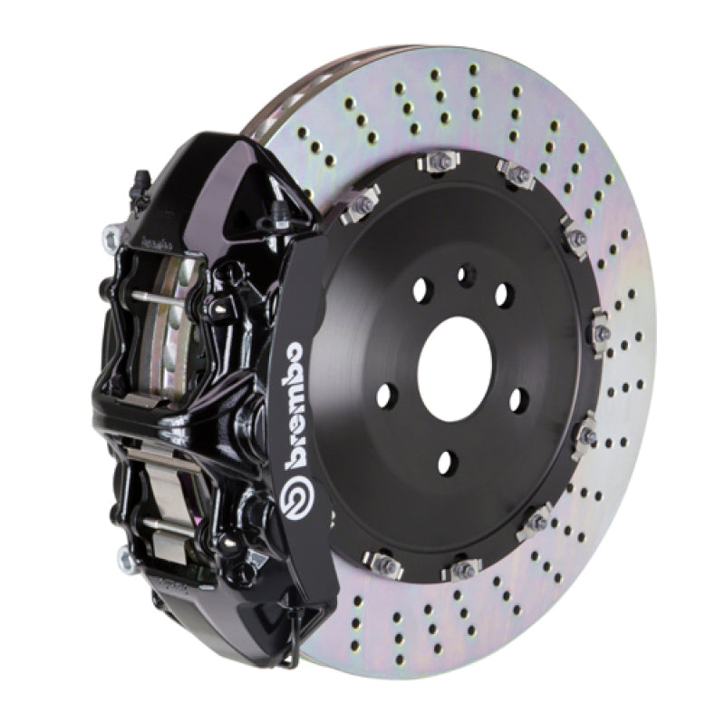 Brembo 15-19 Macan Turbo Front GT BBK 6 Piston Cast 405x34 2pc Rotor Drilled-Black Brembo 15-19 Macan Turbo Front GT BBK 6 Piston Cast 405x34 2pc Rotor Drilled-Black
