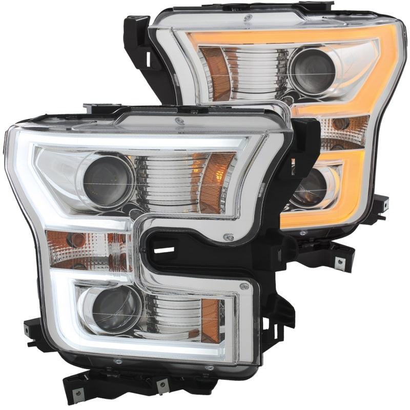 ANZO 2015-2017 Ford F-150 Projector Headlights w/ Plank Style Switchback Chrome w/ Amber ANZO 2015-2017 Ford F-150 Projector Headlights w/ Plank Style Switchback Chrome w/ Amber