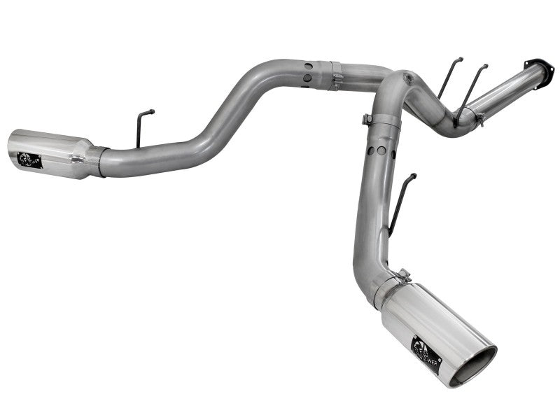 aFe Large Bore-HD 4in 409 Stainless Steel DPF-Back Exhaust w/Polished Tips 15-16 Ford Diesel Truck aFe Large Bore-HD 4in 409 Stainless Steel DPF-Back Exhaust w/Polished Tips 15-16 Ford Diesel Truck