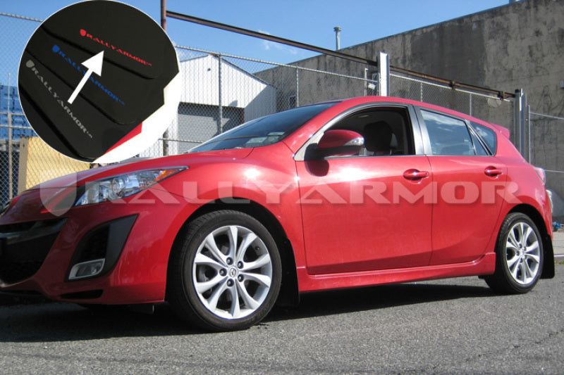 Rally Armor 10-13 Mazda3/Speed3 (Hatch/Sedan) Black UR Mud Flap w/Red Logo Rally Armor 10-13 Mazda3/Speed3 (Hatch/Sedan) Black UR Mud Flap w/Red Logo