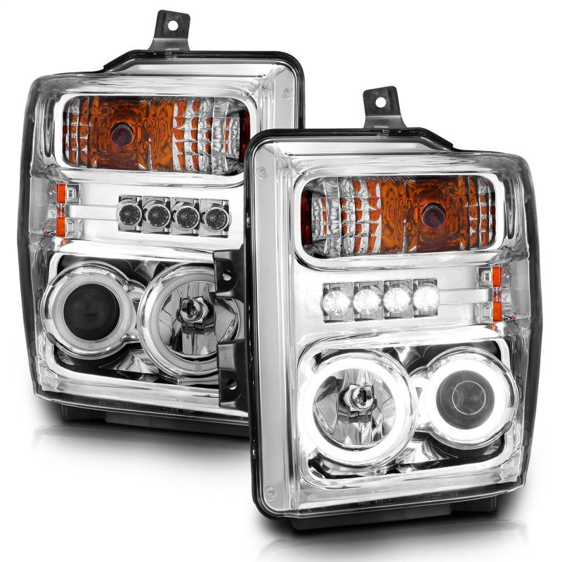 ANZO 2008-2010 Ford F-250 Projector Headlights w/ Halo Chrome (CCFL) ANZO 2008-2010 Ford F-250 Projector Headlights w/ Halo Chrome (CCFL)