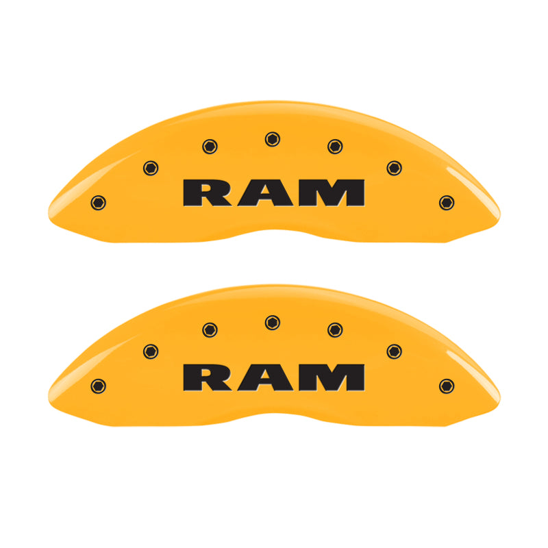 MGP 4 Caliper Covers Engraved Front & Rear Ram Yellow Finish Black Char 2006 Dodge Durango MGP 4 Caliper Covers Engraved Front & Rear Ram Yellow Finish Black Char 2006 Dodge Durango