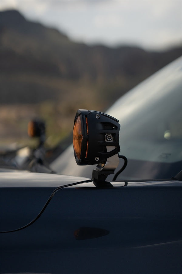 Rigid Industries 360-Series 4in Fog w/ Amber PRO Lens - White (Pair) Rigid Industries 360-Series 4in Fog w/ Amber PRO Lens - White (Pair)