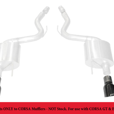 Corsa 2015-2025 Ford Mustang GT 3.0in Inlet / 4.5in Outlet Black PVD Tip Kit (For Corsa ExhaustOnly)