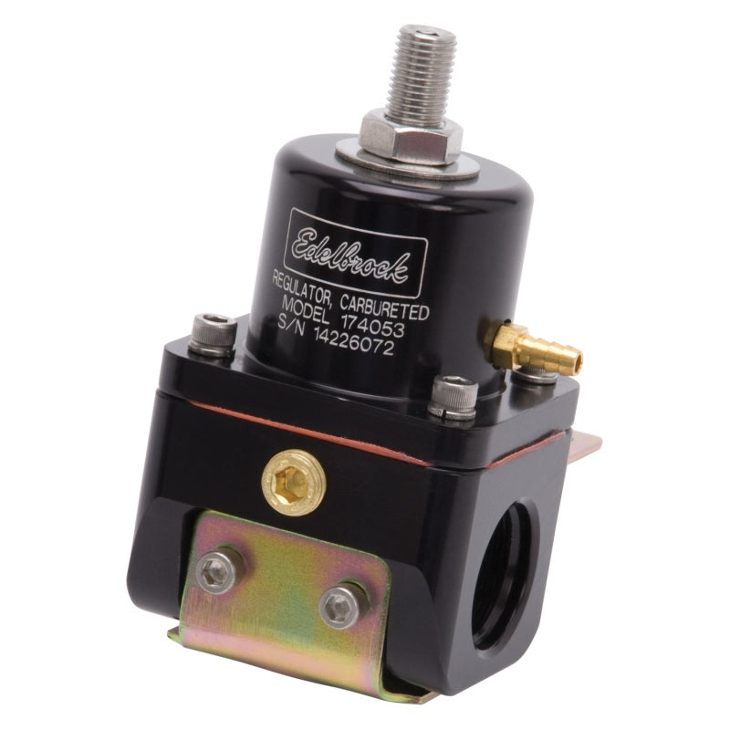 Edelbrock Fuel Pressure Regulator Carbureted 180 GPH 5-10 PSI -10 In/Out -6 Return Black Edelbrock Fuel Pressure Regulator Carbureted 180 GPH 5-10 PSI -10 In/Out -6 Return Black