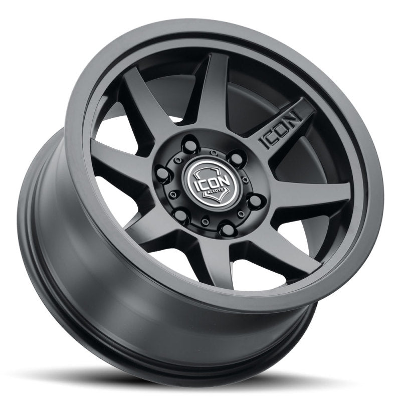 ICON Rebound 17x8.5 5x5 -6mm Offset 4.5in BS 71.5mm Bore Satin Black Wheel ICON Rebound 17x8.5 5x5 -6mm Offset 4.5in BS 71.5mm Bore Satin Black Wheel