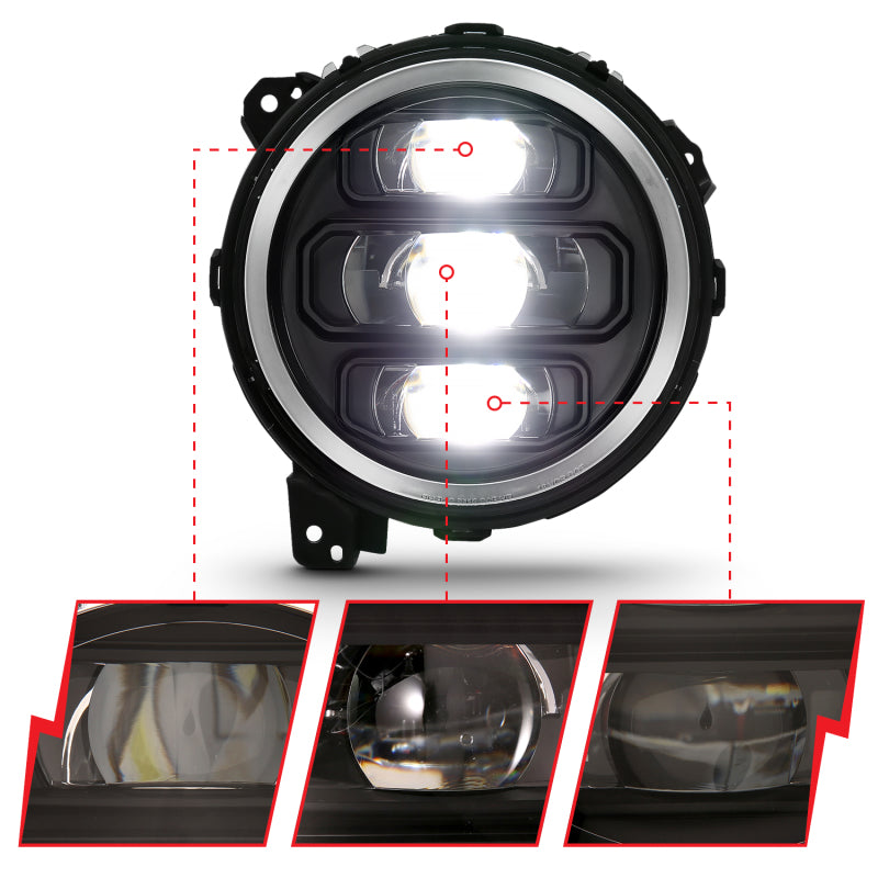 ANZO 2018-2019 Jeep Wrangler Full Led ProjectorH.L Black ANZO 2018-2019 Jeep Wrangler Full Led ProjectorH.L Black