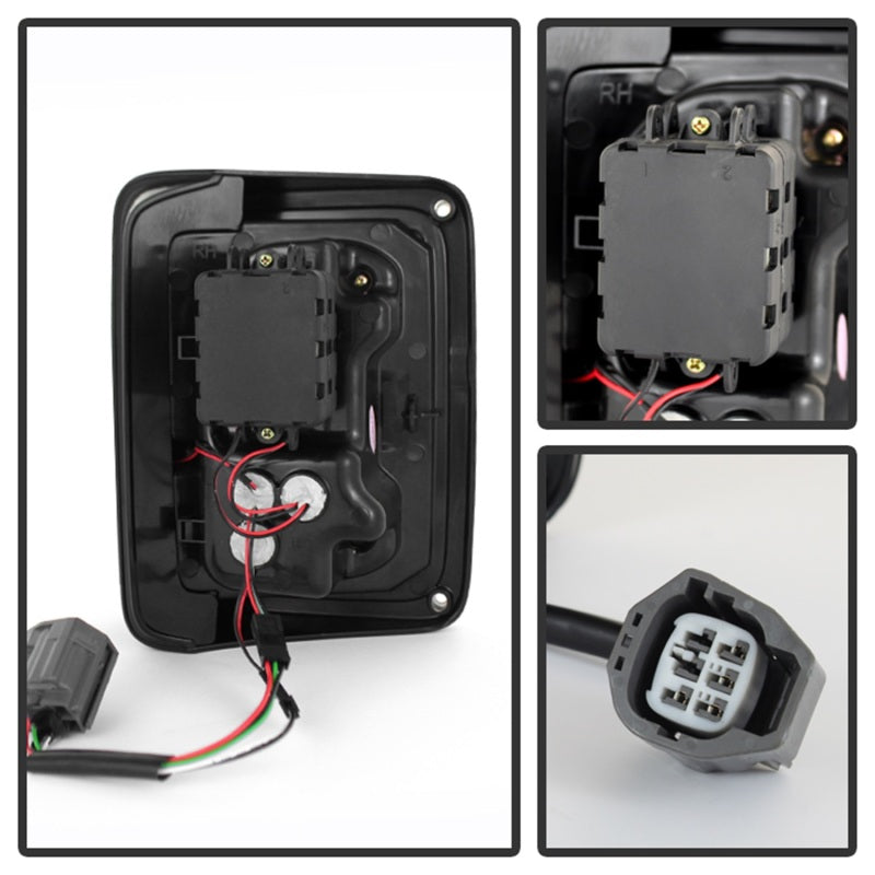 Spyder Jeep Wrangler 07-15 LED Tail Lights Black Smoke ALT-YD-JWA07-LED-BSM Spyder Jeep Wrangler 07-15 LED Tail Lights Black Smoke ALT-YD-JWA07-LED-BSM