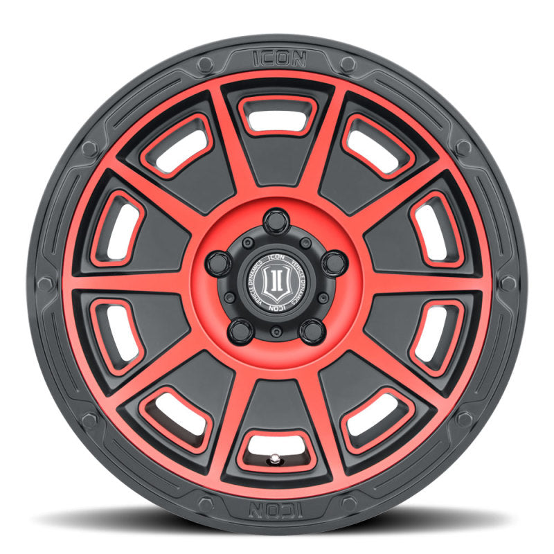 ICON Victory 17x8.5 5x4.5 0mm Offset 4.75in BS Satin Black w/Red Tint Wheel ICON Victory 17x8.5 5x4.5 0mm Offset 4.75in BS Satin Black w/Red Tint Wheel