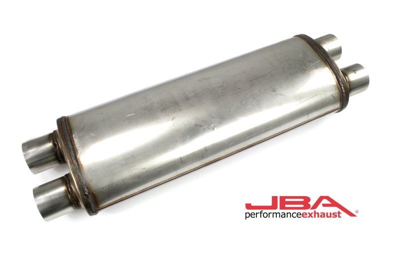 JBA Universal Chambered 304SS Muffler 22x8x5 2.5in Dual In/Dual Out JBA Universal Chambered 304SS Muffler 22x8x5 2.5in Dual In/Dual Out